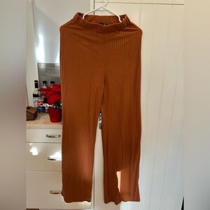 Nasty Gal Rust Ribbed Pants